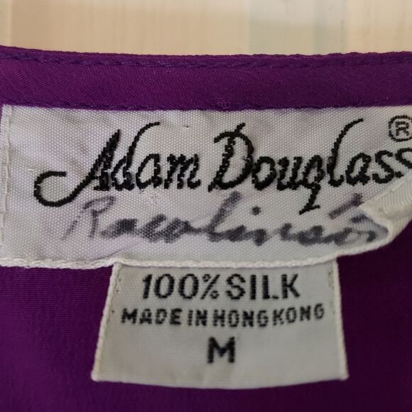 Adam Douglass Silk Purple Sleeveless Top - Picture 3 of 4
